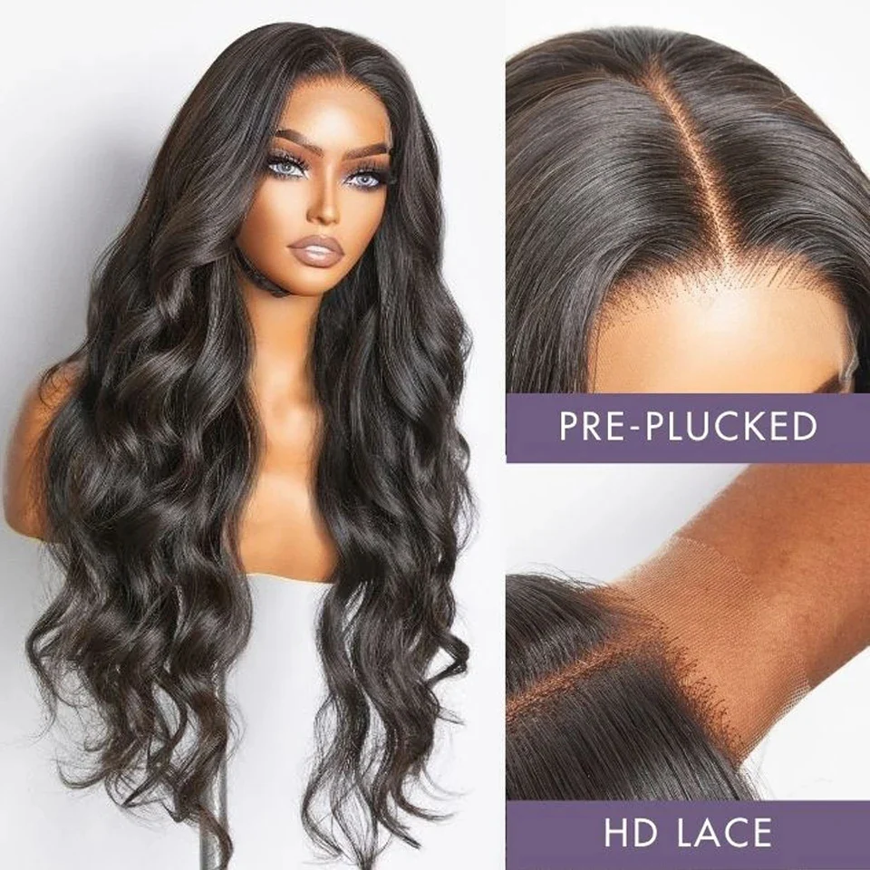 Body wave transparent t lace front 100% human hair wigs (2)