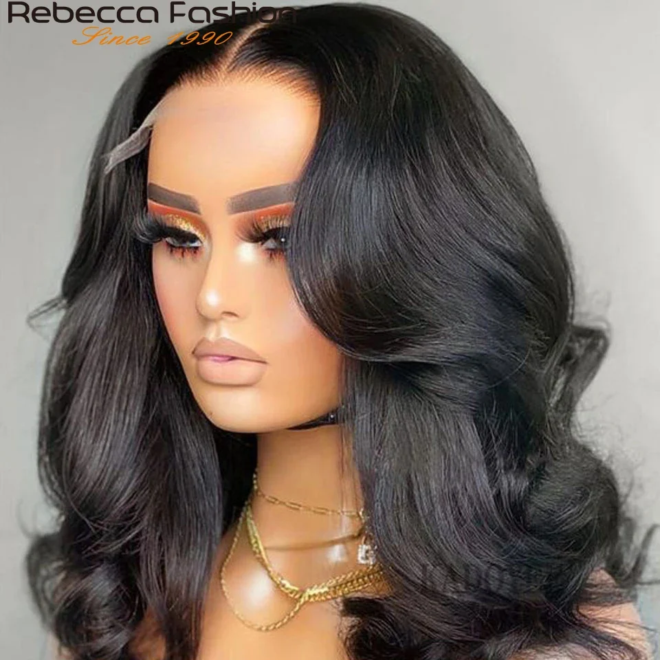 Body wave transparent t lace front 100% human hair wigs (9)