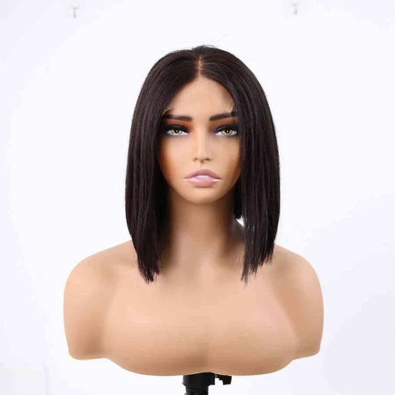 Human hair hub closure lace bob (3)