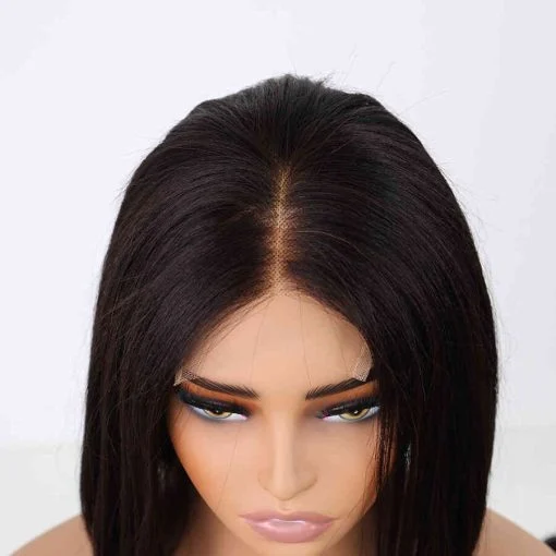 Human hair hub closure lace bob (9)