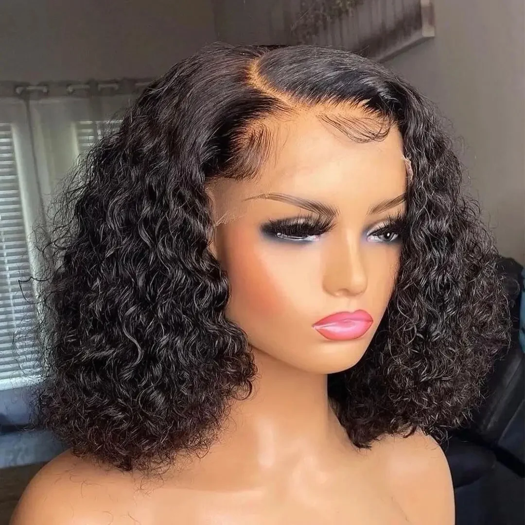 Pixie cut short curly bob deep water wave wigs 100% human hair (7)