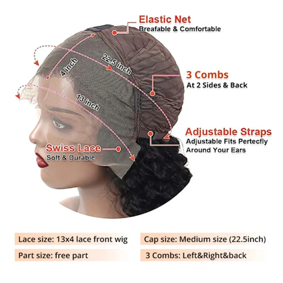 Pixie cut short curly bob deep water wave wigs 100% human hair (8)