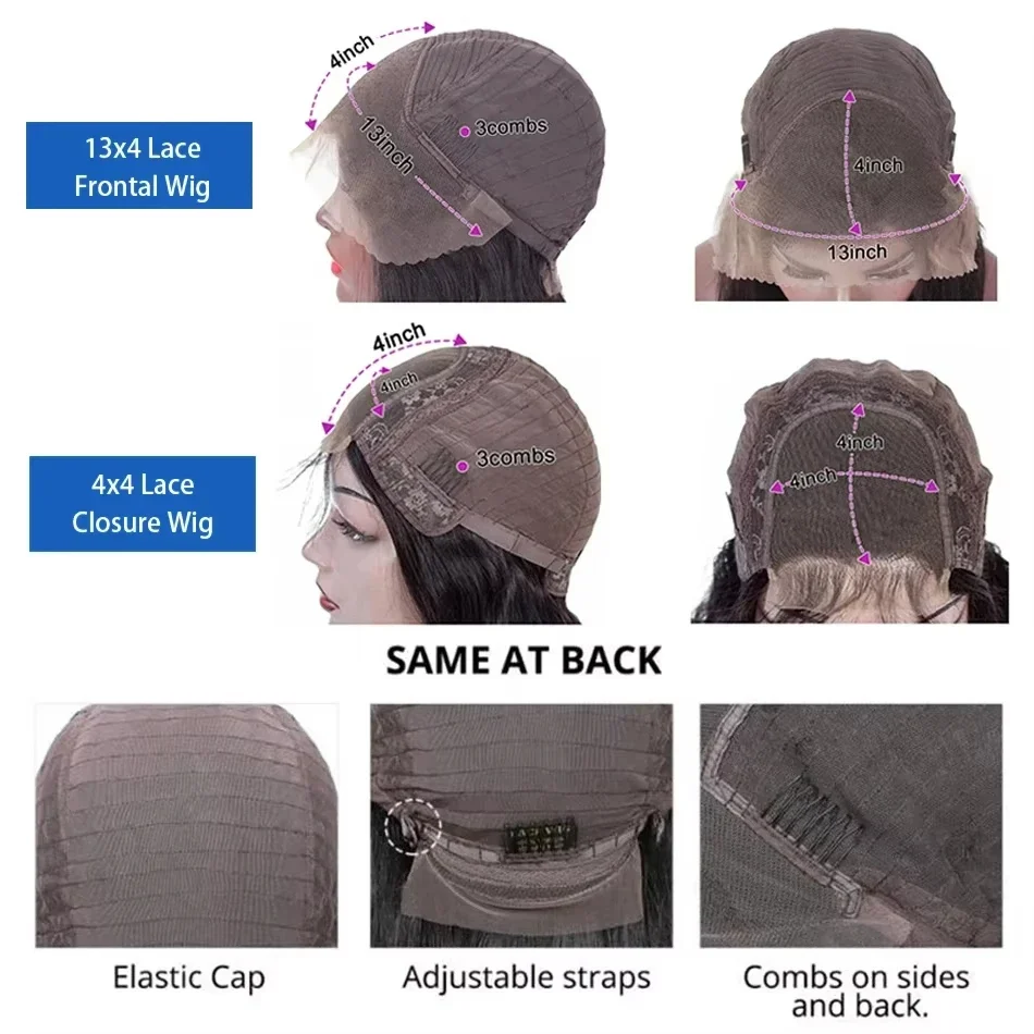 Straight short bob wig 13x4 lace front wigs human hair full lace frontal (4)