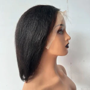 Yaki straight bob lace wig 10 inch burmese human hair kinky straight (3)