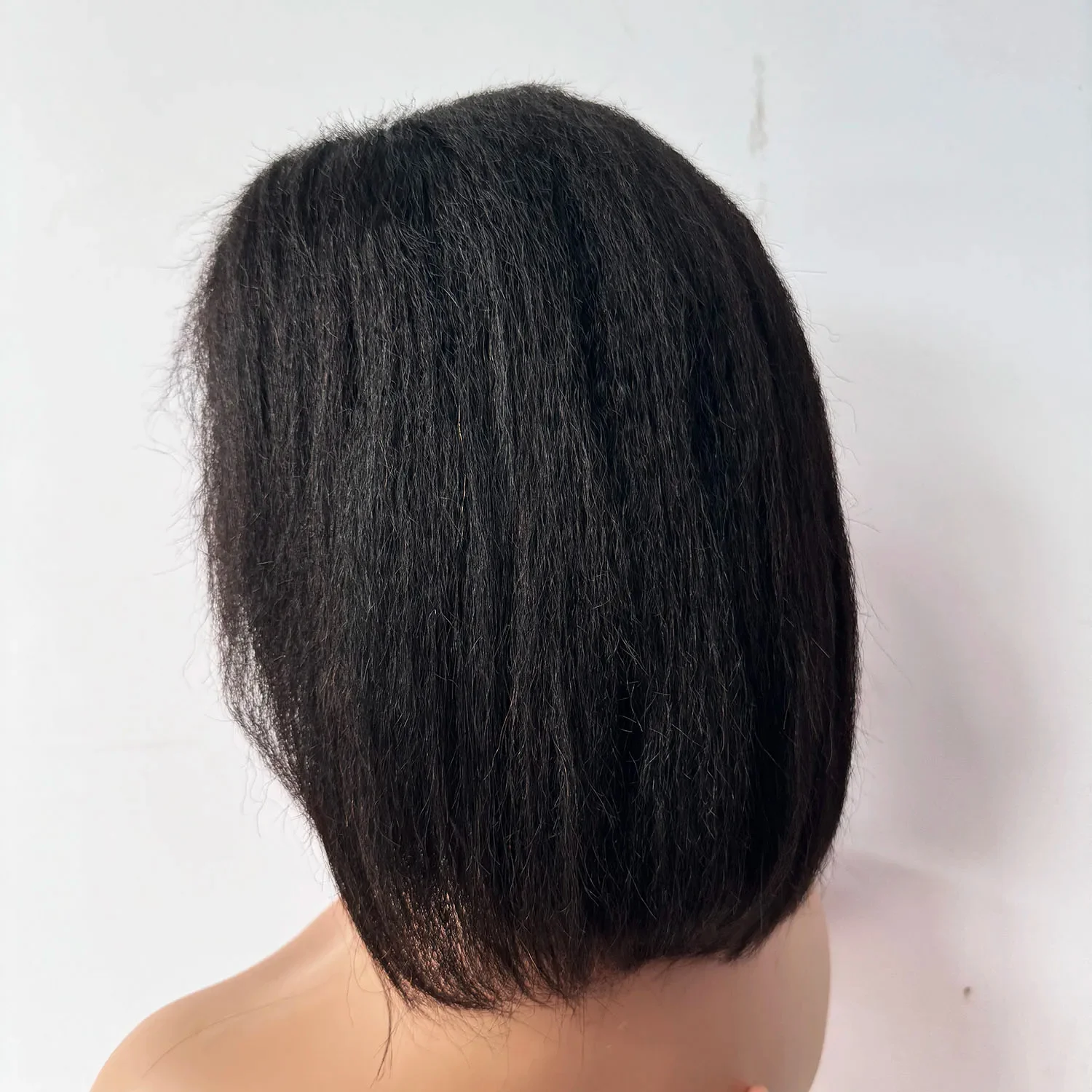 Yaki straight bob lace wig 10 inch burmese human hair kinky straight (4)