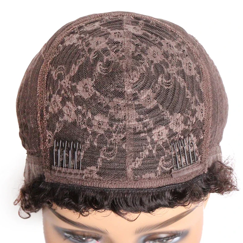 Short curly human hair wigs for women full machine made kinky curly wigs (3)