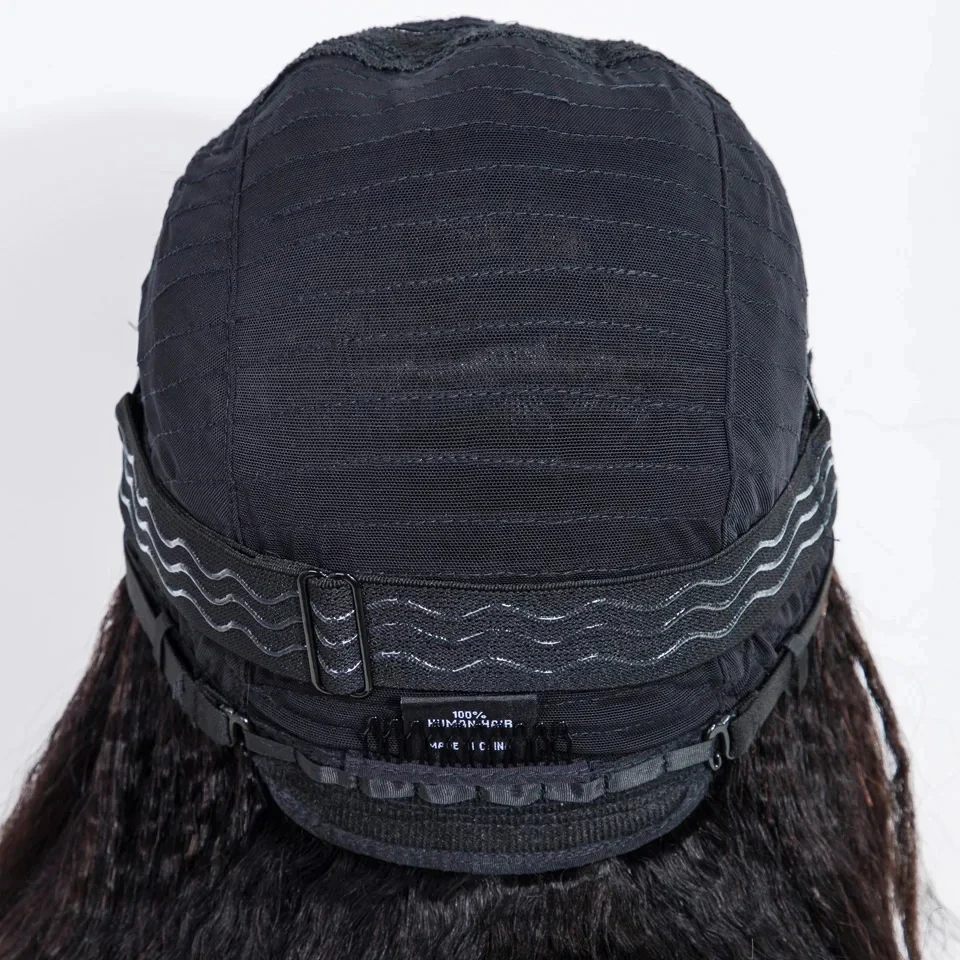 Short kinky straight bob c lace wig real human hair lace wig (1)