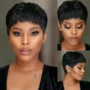 Short Straight Bob Wig Pixie Cut Wig Human Hair (2)