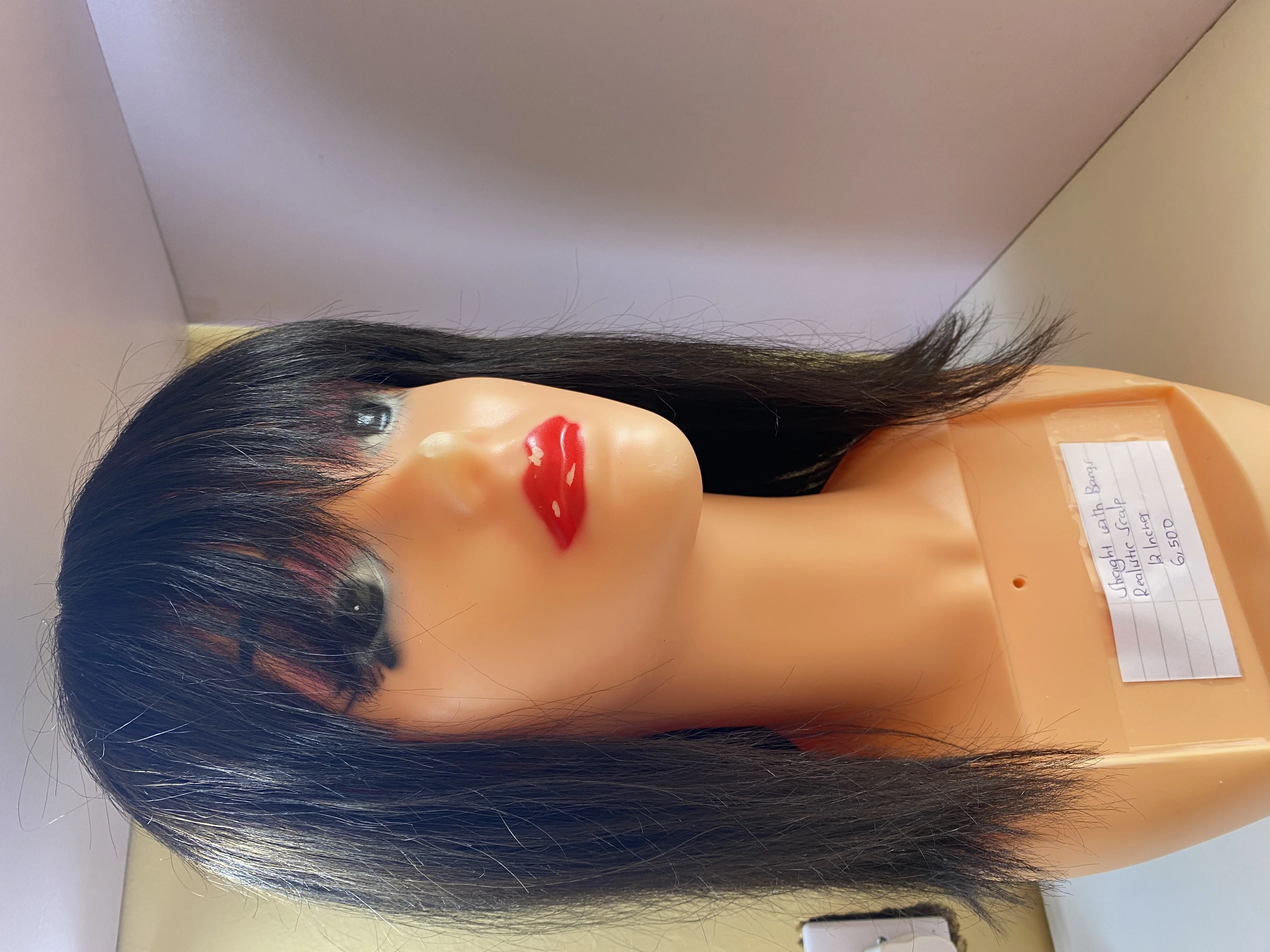 Straight With Bangs Realistic Scalp 12 inches (1)
