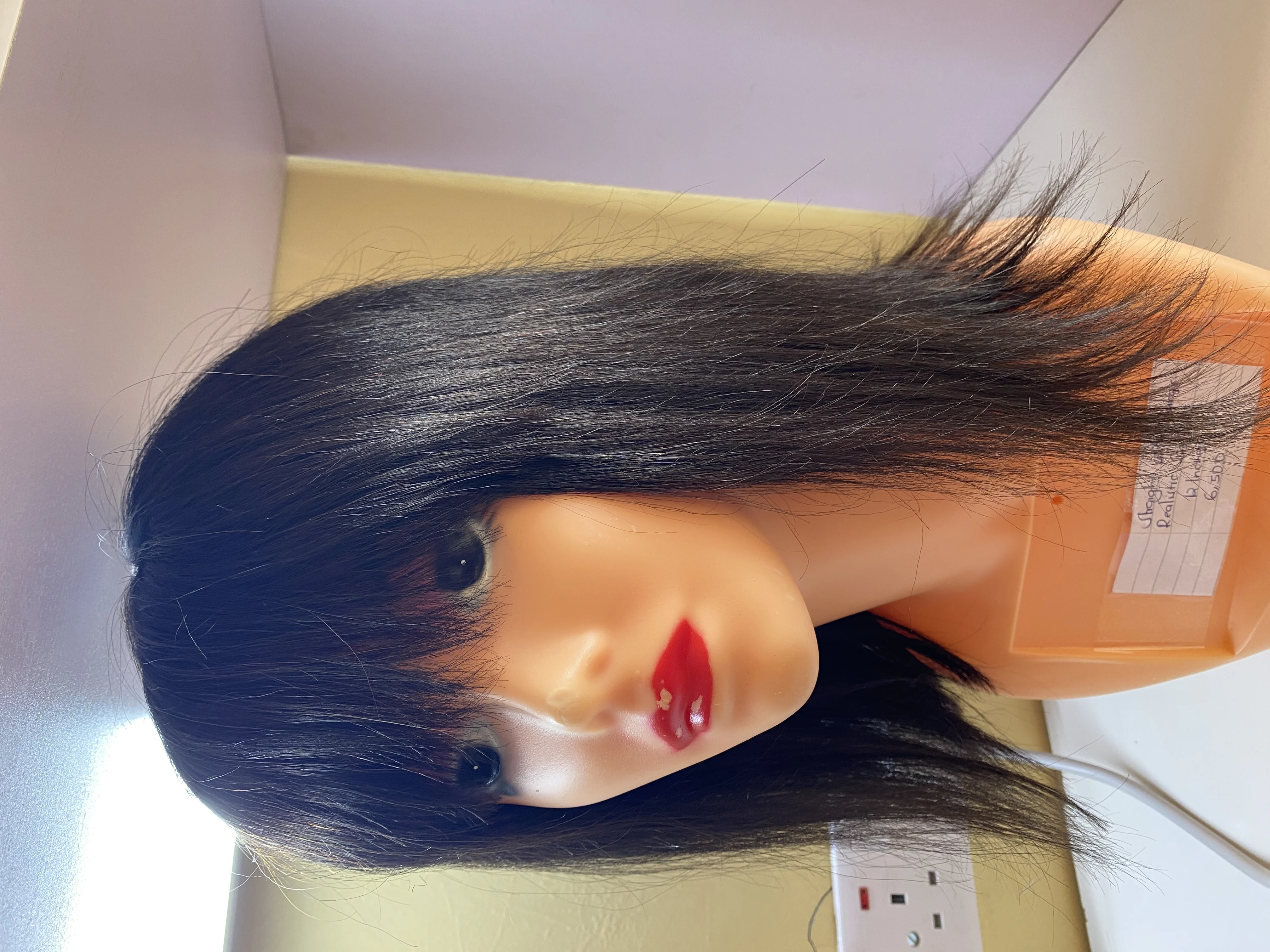 Straight With Bangs Realistic Scalp 12 inches (2)