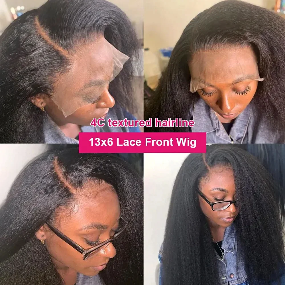 Yaki Kinky with 4c hairline 13×6 HD lace (2)