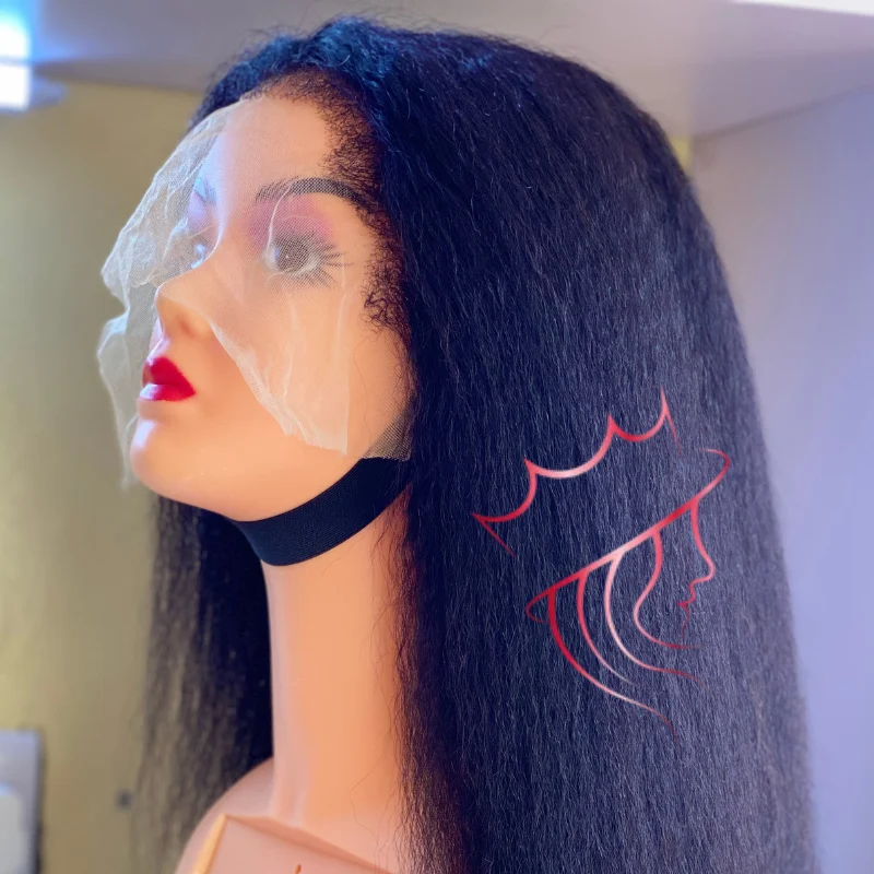 Yaki Kinky with 4c hairline 13×6 HD lace (2)