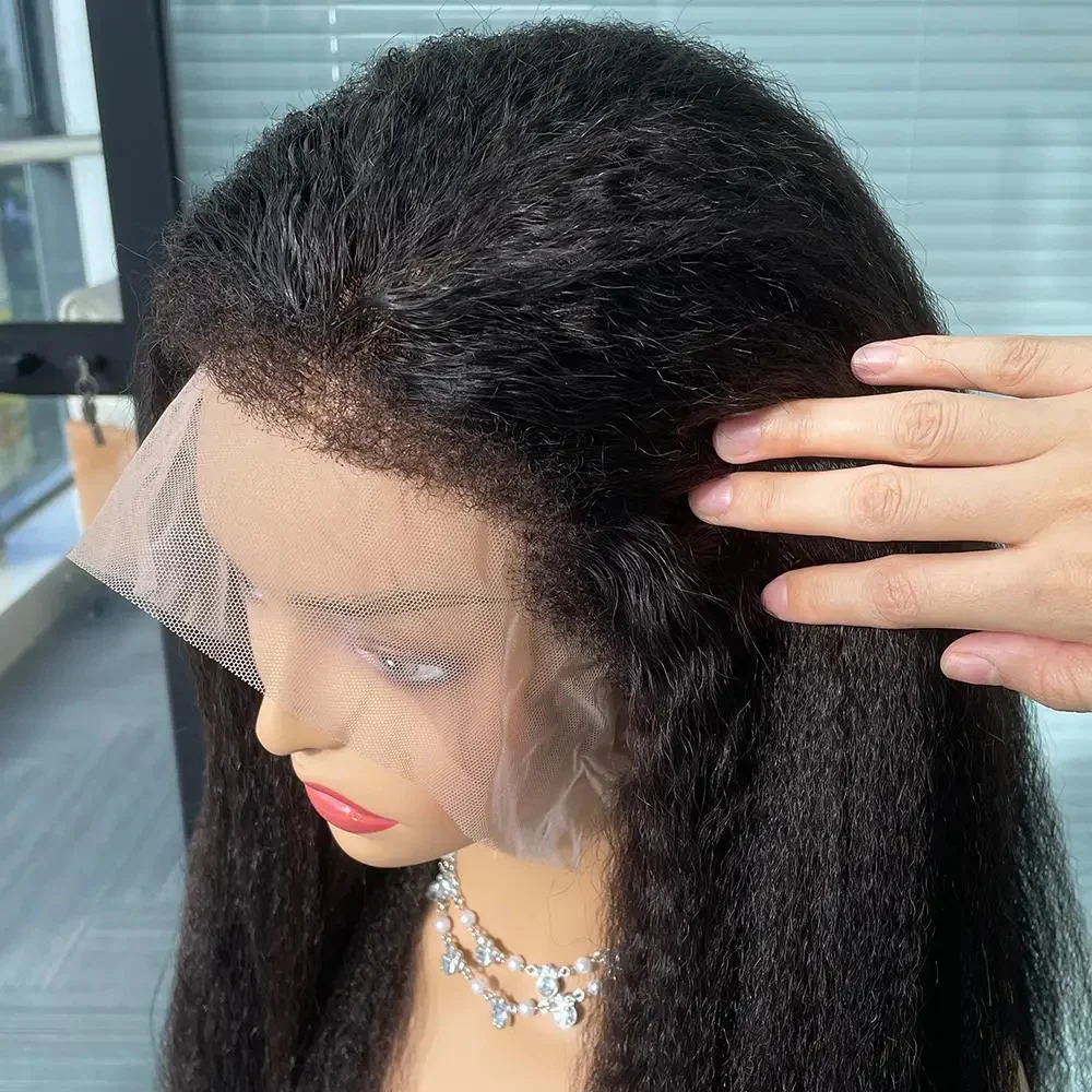 Yaki Kinky with 4c hairline 13×6 HD lace (6)