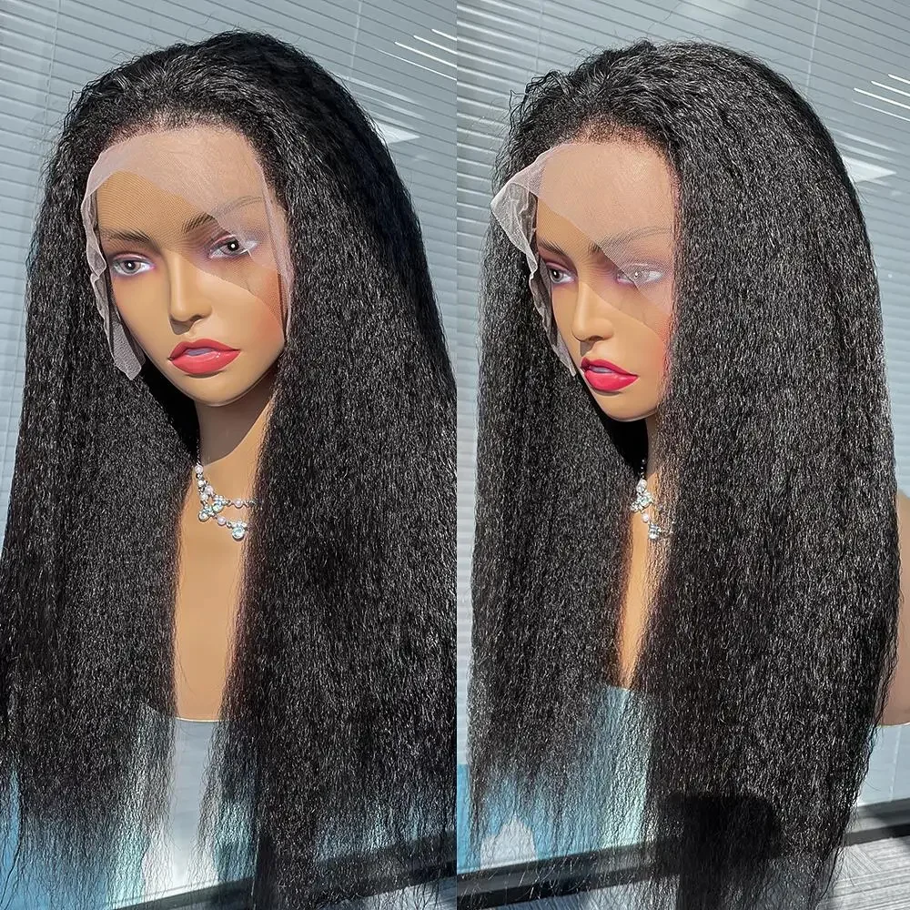 Yaki Kinky with 4c hairline 13×6 HD lace (7)